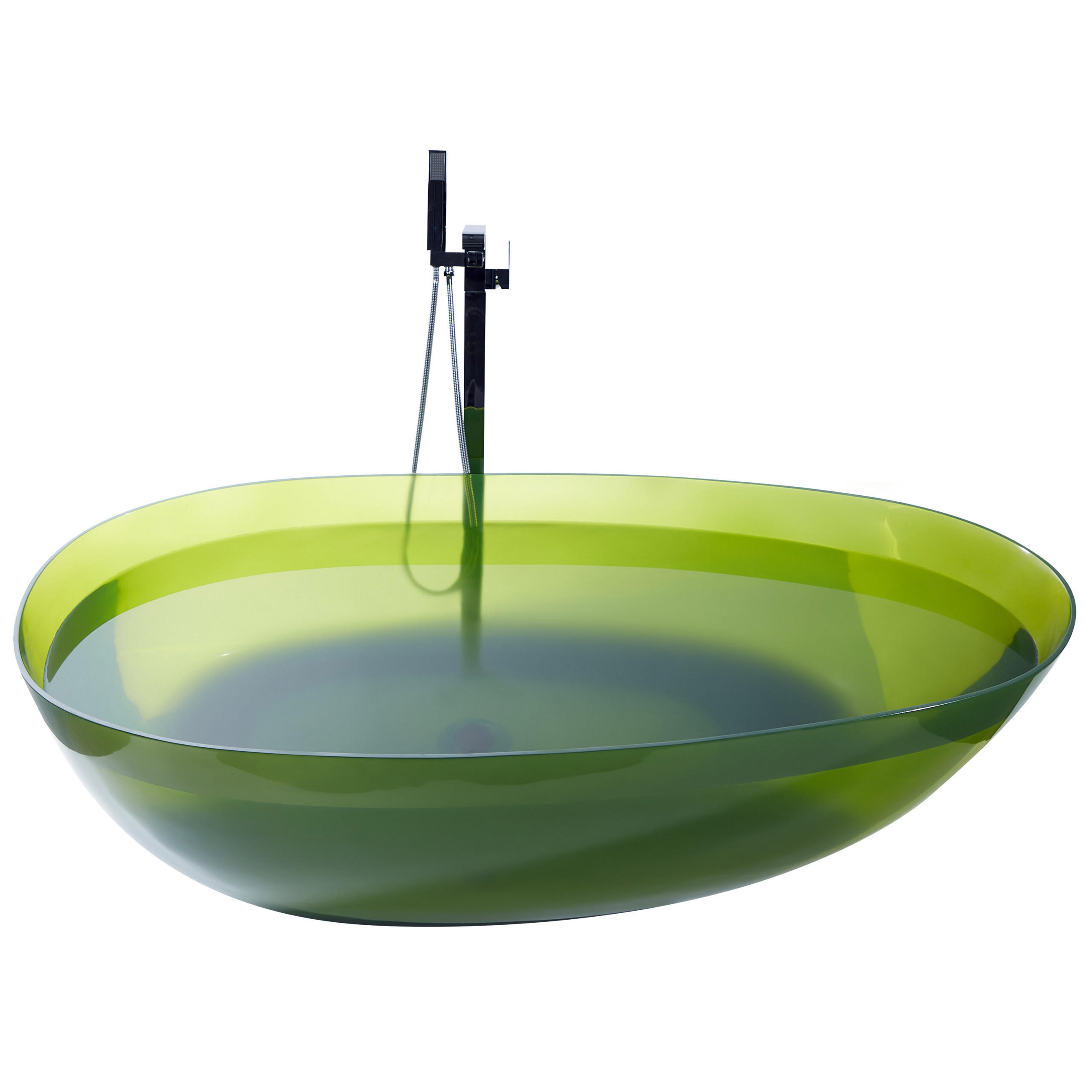BADEWANNE 78x169x53 cm transparent Blancarena - Grün, Kunststoff (78/53/169cm) - Beliani