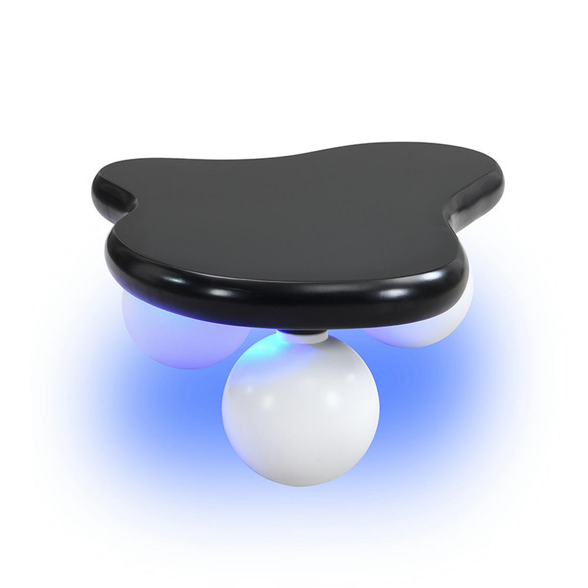 COUCHTISCH Cloud Style mit LED-Beleuchtung 95/32 cm Wolkenform 16 Farben wählbar - Schwarz/Weiß, Holzwerkstoff (95/62.5/32cm) - OKWISH