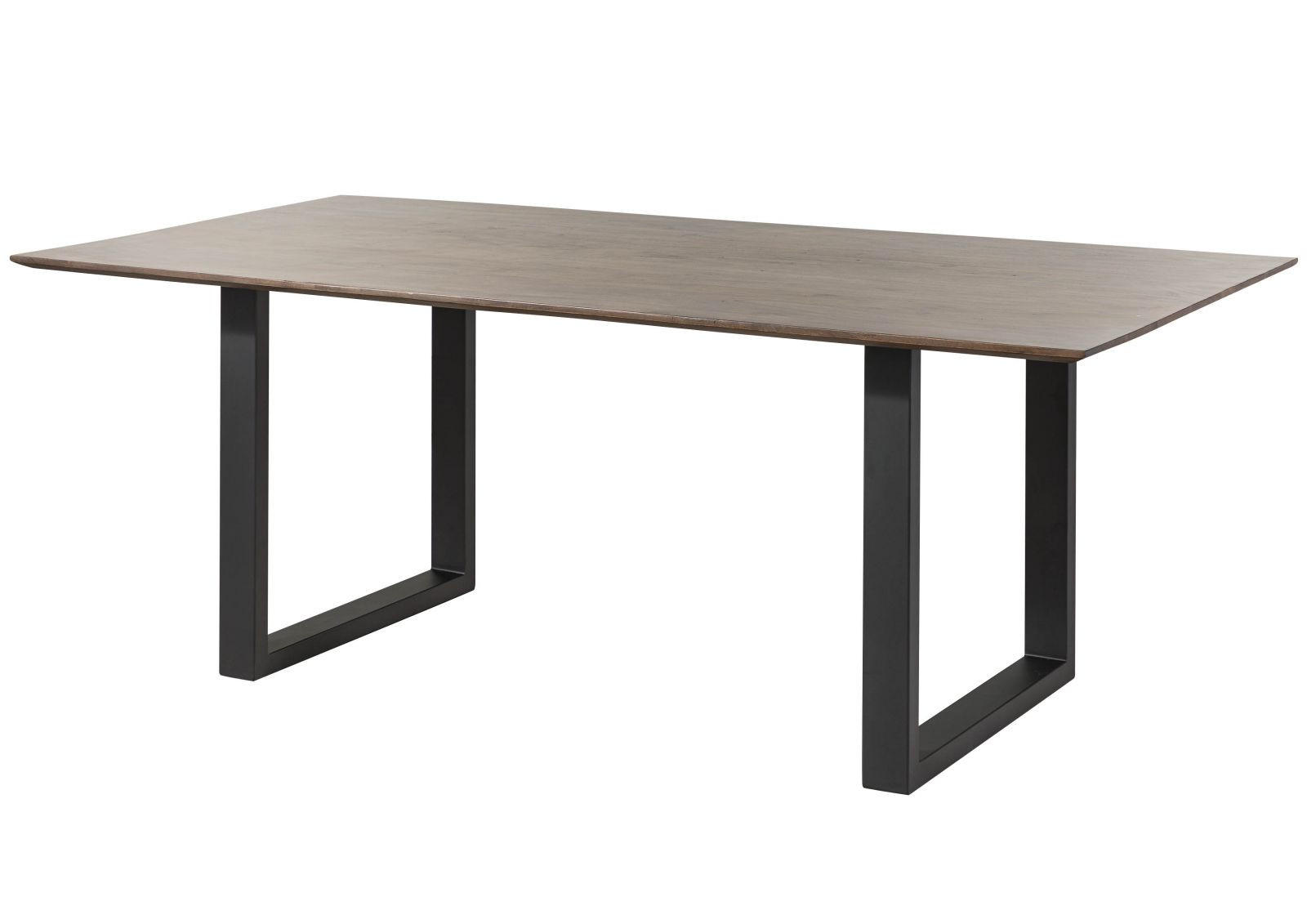 ESSTISCH Akazie 200x100 grau lackiert / U-Beine anth. matt SWISS EDGE - Anthrazit/Grau, Holz (200/100/76cm) - Massivmoebel24