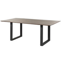 ESSTISCH Akazie 180x90 grau lackiert / U-Beine anth. Matt SWISS EDGE - Anthrazit/Grau, Holz (180/90/76cm) - Massivmoebel24