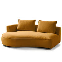 BIGSOFA - Gelb/Braun, Kunststoff/Textil (322/82/154cm) - home24