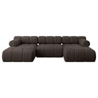 WOHNLANDSCHAFT modulares Sofa Tesso-U1 - 285x160x70 cm Braun Velours - Braun, Holzwerkstoff/Textil (285/70/160cm) - ALTDECOR