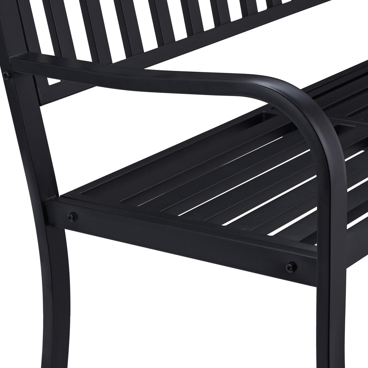 GARTENBANK - Schwarz, Metall (150/89/58.5cm) - Relaxdays