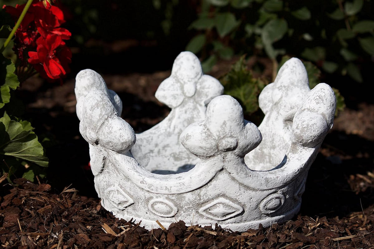 STEINFIGUR Steinskulptur Krone, Frostfest, massiver Steinguss - Grau, Stein (27/15/27cm) - stoneandstyle