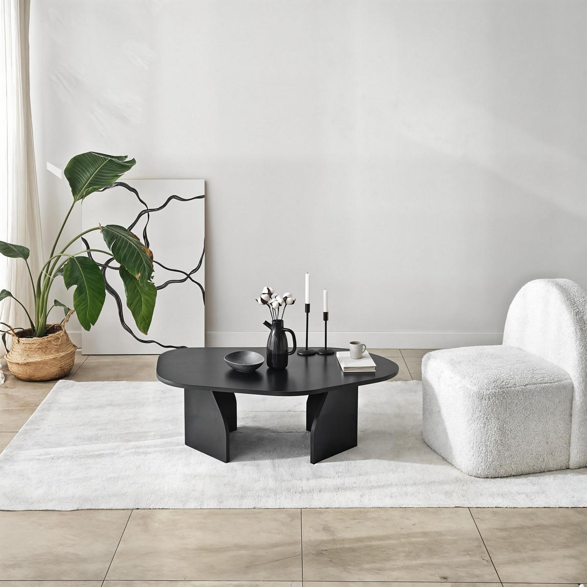 COUCHTISCH rock Schwarz - Schwarz, Holz (100/60/35cm) - Habitat Garten