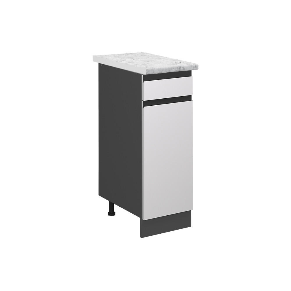 SCHUBLADENSCHRANK R-Line Weiß 30 cm AP Marmor - Anthrazit/Weiß, Holzwerkstoff (30/81.6/60cm) - Vicco