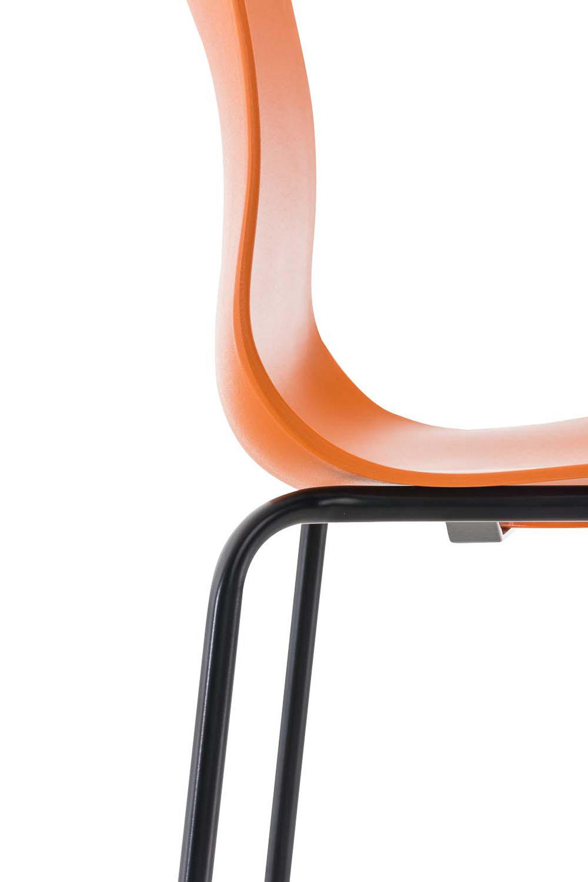 BARHOCKER 2er Set Kunststoff orange - Schwarz/Orange, Kunststoff/Metall (43/100/48cm) - CLP
