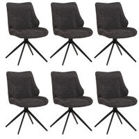 ESSZIMMERSTUHL Schwarz, Grau 6er-Set - Schwarz/Grau, Textil (55/88/62cm) - MCW
