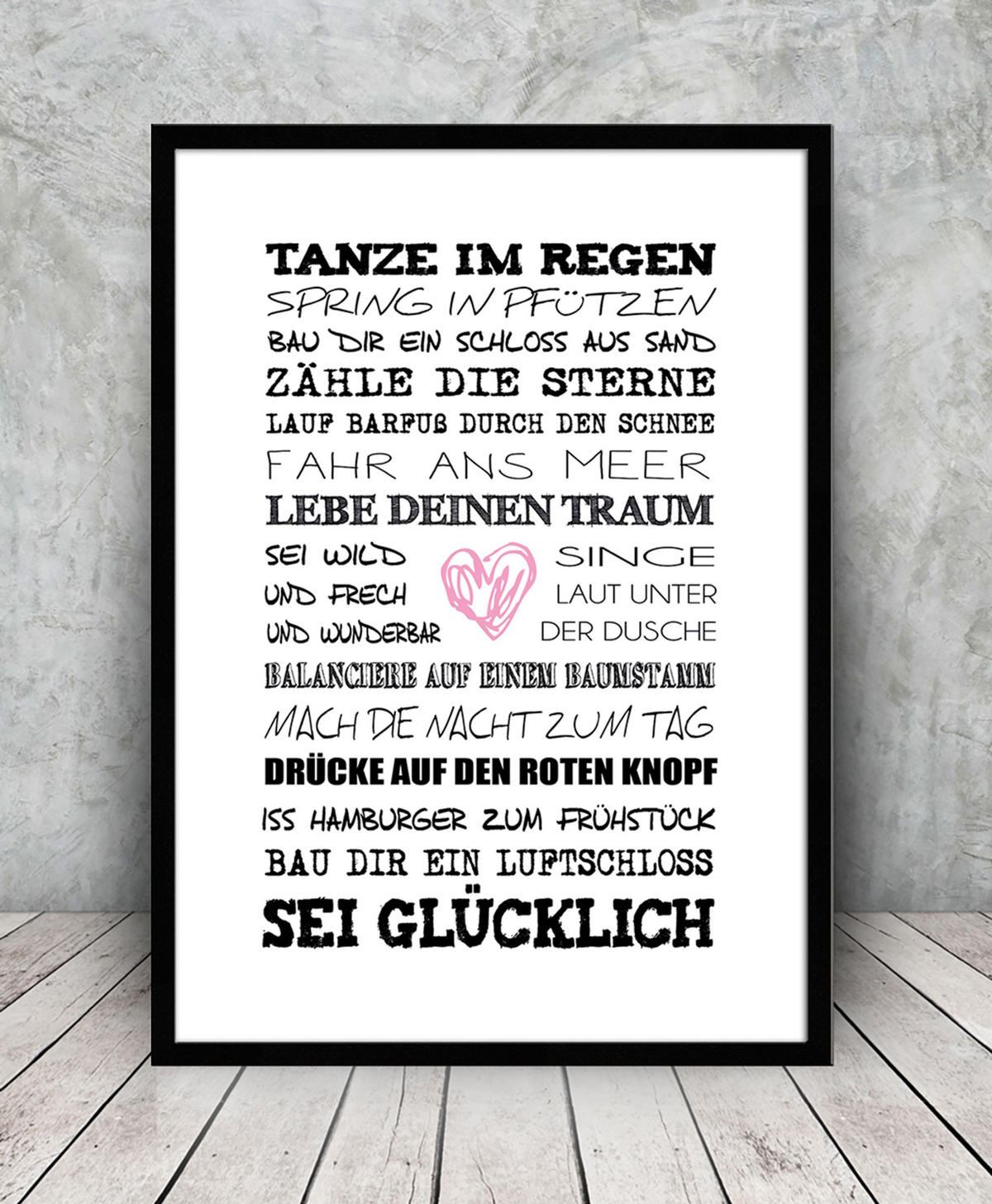BILD mit Rahmen 51x71 cm Spruch: Motivation - Weiß, Holz (51/71cm) - artissimo