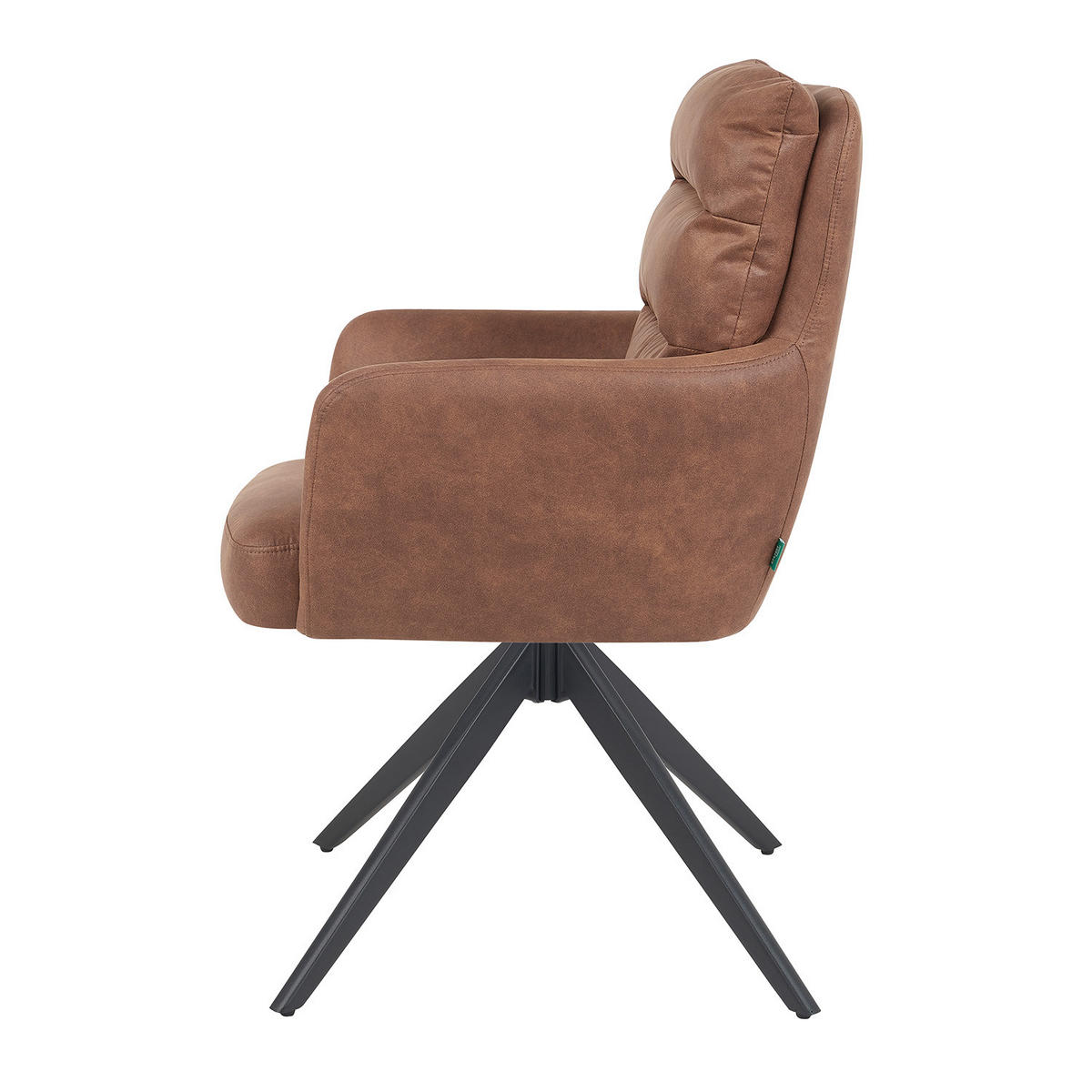 ARMLEHNSTUHL Mika-Alva 2er-Set - Schwarz/Braun, Textil/Metall (59/94/66cm) - DUBI Möbel