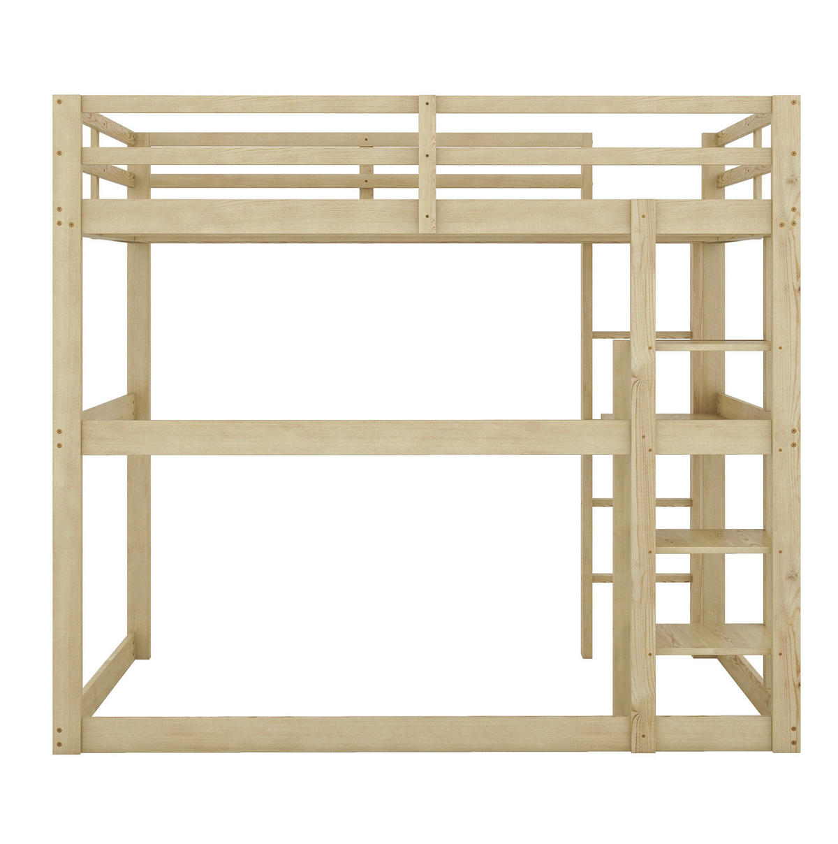 HOCHBETT 140/200 cm Natur aus Kiefernholz mit Schreibtisch und Stauraum - Naturfarben, Holz (140/200cm) - OKMYHOME
