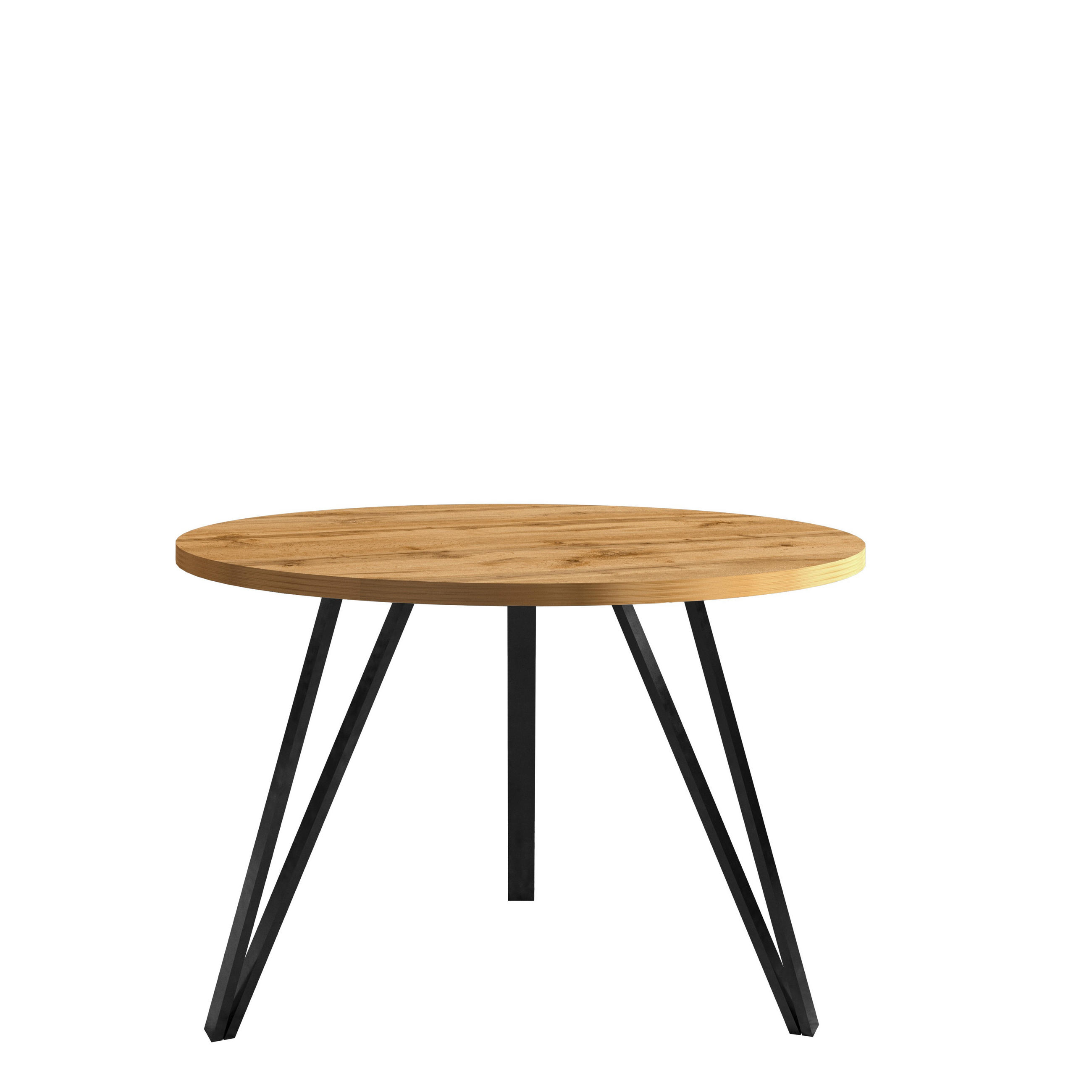 COUCHTISCH Linea Eiche Wotan, Schwarze Beine - Eiche Wotan/Schwarz, Holzwerkstoff/Metall (67/67/45cm) - Bettso