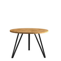 COUCHTISCH Linea Eiche Wotan, Schwarze Beine - Eiche Wotan/Schwarz, Holzwerkstoff/Metall (67/67/45cm) - Bettso