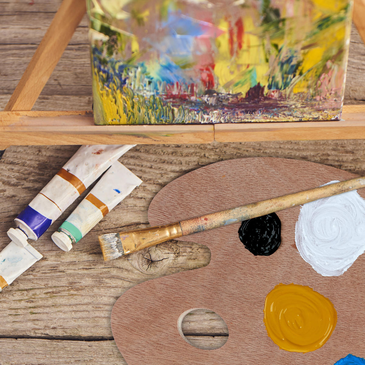 5XMISCHPALETTE - Hellbraun, Holz - Relaxdays