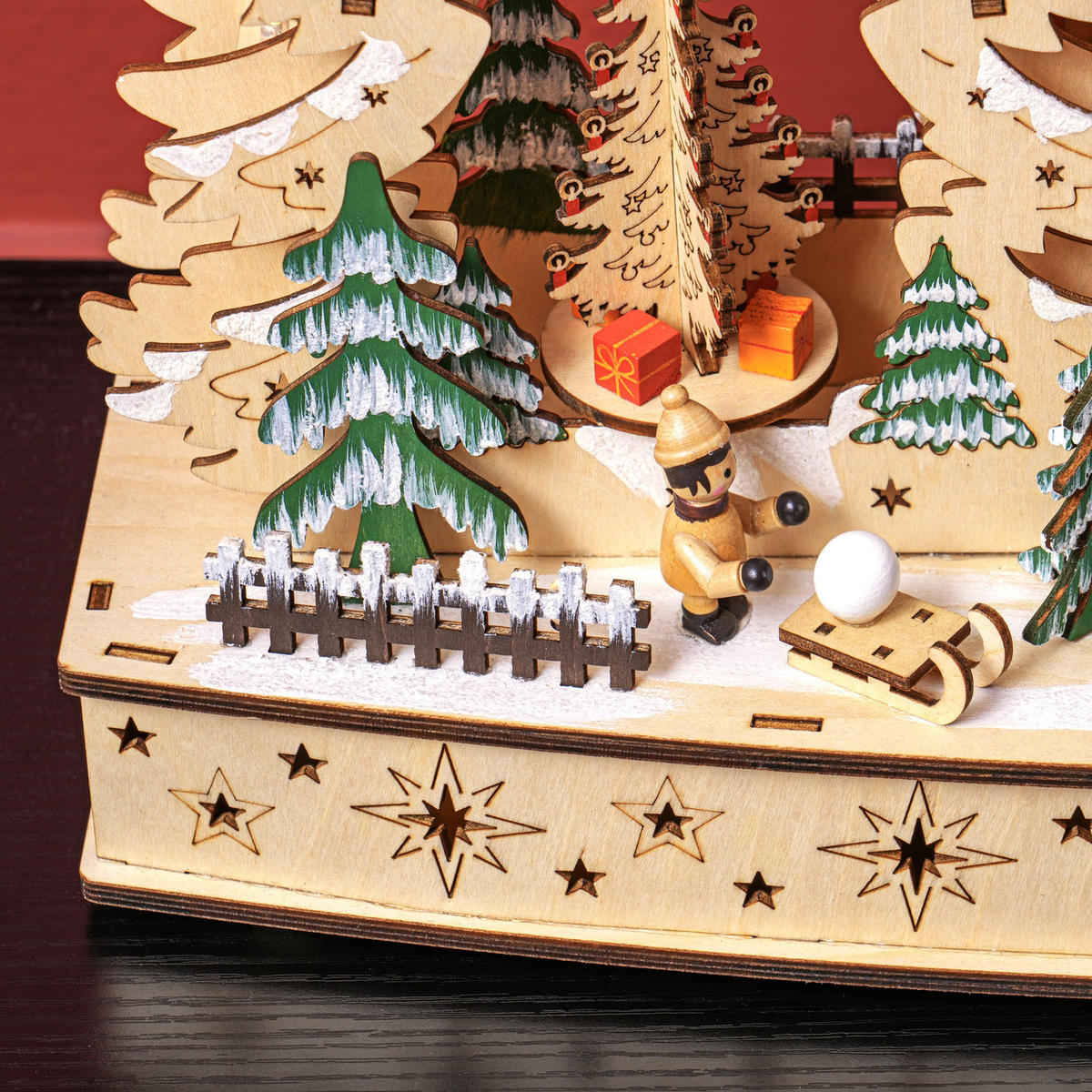 WEIHNACHTSDORF - Naturfarben, Holz (12/30/45cm) - HOMCOM