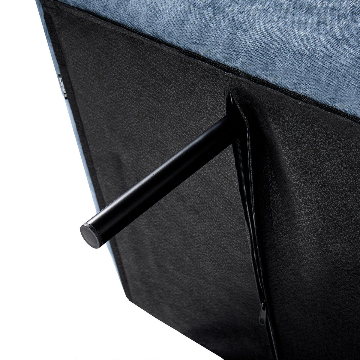 SCHLAFSOFA 2-Sitzer Chenillegewebe Blau Risor - Blau/Braun, Textil (190/83/90cm) - Beliani