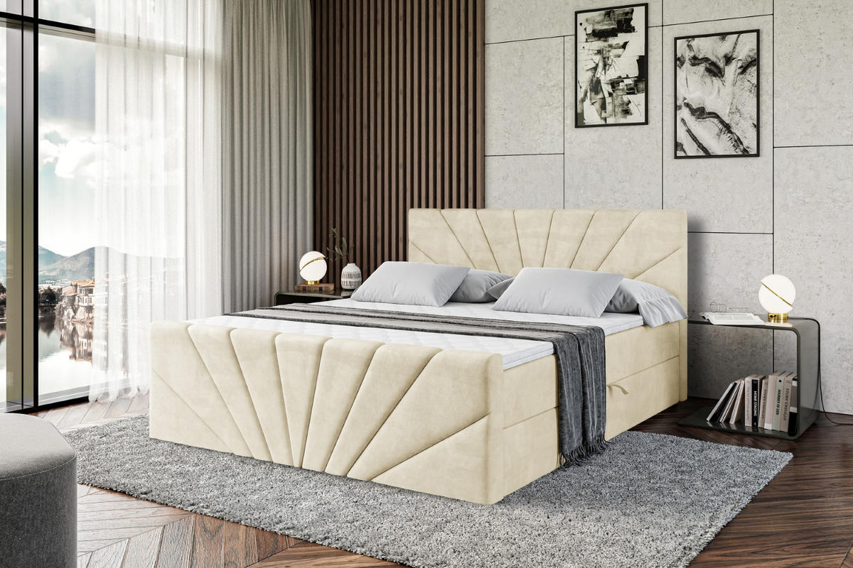 BOXBETT MILTIO-Z - 120x200 cm - H4 - Beige - Beige, Holzwerkstoff (120/200cm) - ALTDECOR