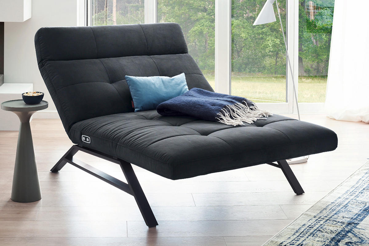 LIEGE AMERIVA Schwarz Velvet - Schwarz, Textil (120/110/158cm) - KAWOLA
