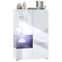 VITRINE Morena Einsatz in Schwarz Hochglanz - Schwarz Hochglanz, Holzwerkstoff (91.5/136.5/37cm) - Vladon