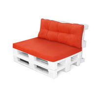 PALETTENKISSEN 120/80/10 cm, in Orange, für 2 Personen, mit Rückenteil - Orange, Naturmaterialien (120/10/80cm) - Best for Kids
