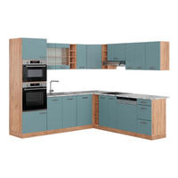 ECKKÜCHE R-Line Blau-Grau/Goldkraft Eiche 237 x 247 cm, AP Marmor - Honigeiche/Blaugrau, Holzwerkstoff (247/81.6/60cm) - Vicco