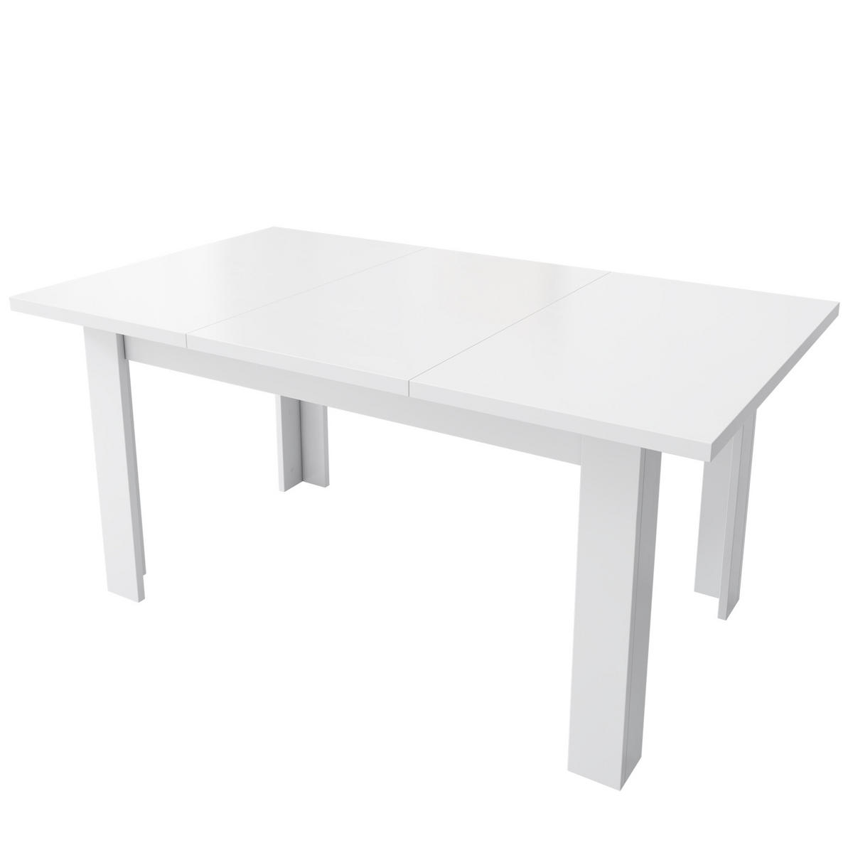 ESSTISCH 120/70 cm mit klappbarer Platte und verstecktem Stauraum aus MDF, Weiß - Weiß, Holzwerkstoff (120/70/75cm) - Redom
