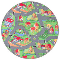 KINDER SPIEL TEPPICH LITTLE VILLAGE RUND - Multicolor, Textil (100/100cm) - Snapstyle