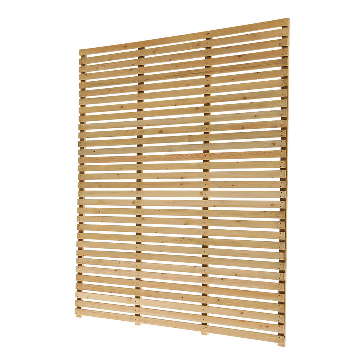 SICHTSCHUTZZAUN aus Kiefernholz in Holzfarbig Lamellen Design pflegeleicht Wasserbasierte 180x180 cm 24,15 kg - Gelb, Holz (4/180cm) - Livingandhome