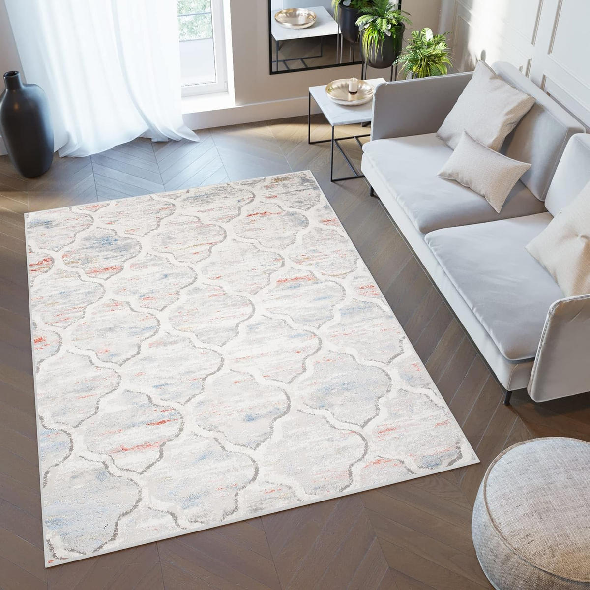 TEPPICH VALLEY Grau Orange 160/220 cm - Orange, Textil (160/220cm) - Tapiso