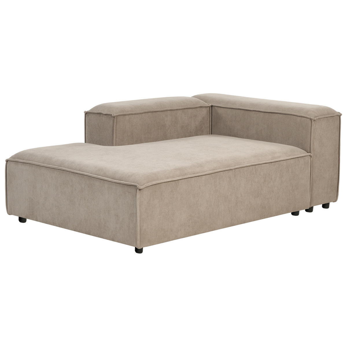 ČALOUNĚNÉ LEHÁTKO CHAISE LONGUE PRAVOSTRANNÉ Manšestr Světle hnědé Ardal - černá/hnědá, textil (119/68/180cm) - Beliani