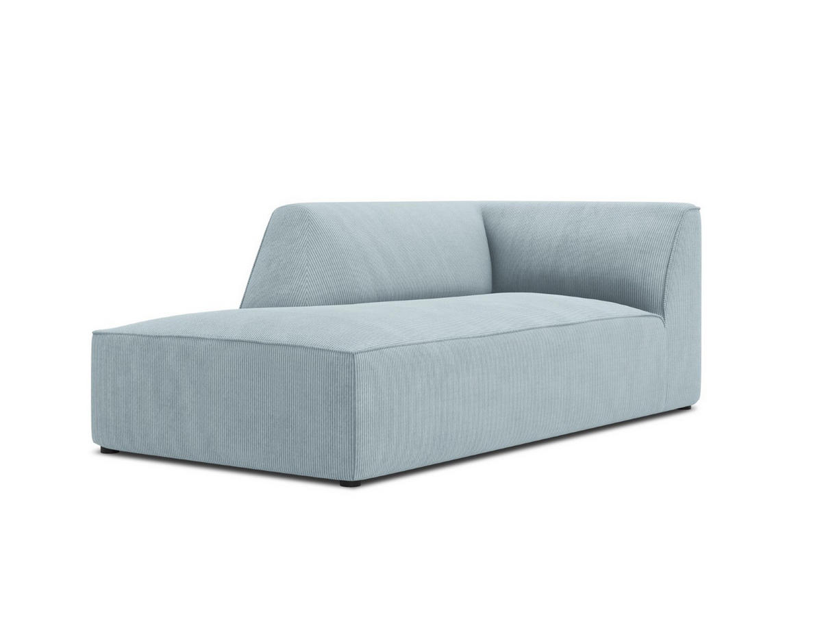 CHAISELONGUE links Ruby aus Cord hellblau - Hellblau, Textil (93/69/180cm) - Micadoni