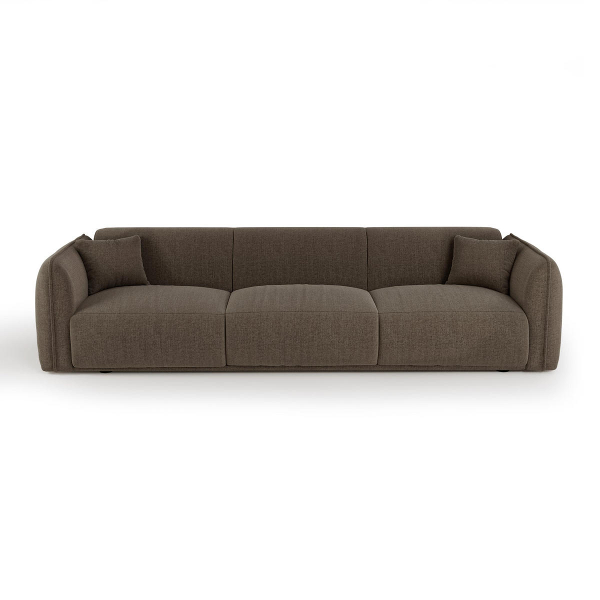 SOFA LUSH Kettgewebe mit weichem Griff Marron glacé 235cm - Hellbraun/Braun, Textil (235/72.5/90cm) - Premium Interiors