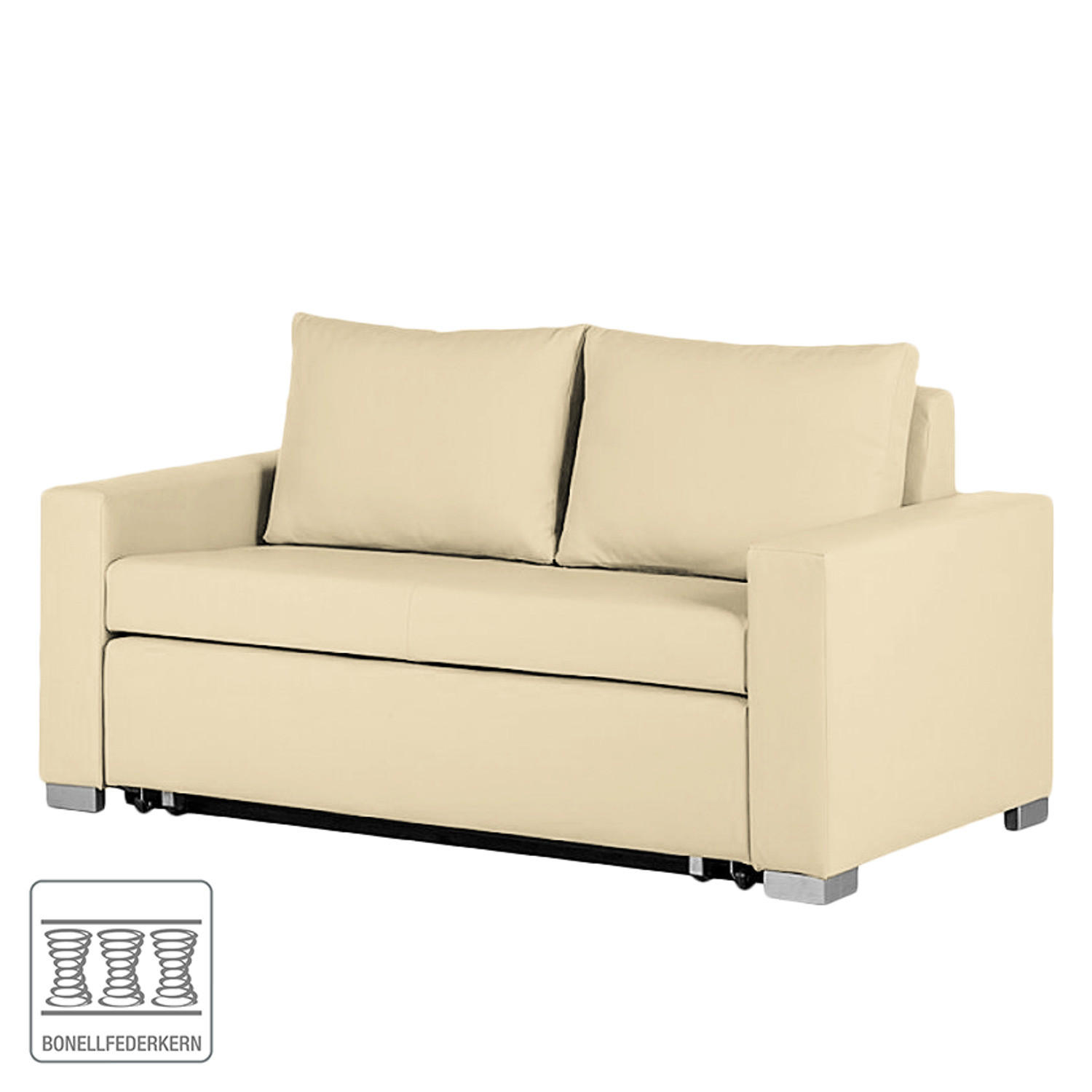 SCHLAFSOFA - Beige/Silberfarben, Kunststoff (153/90/90cm) - home24