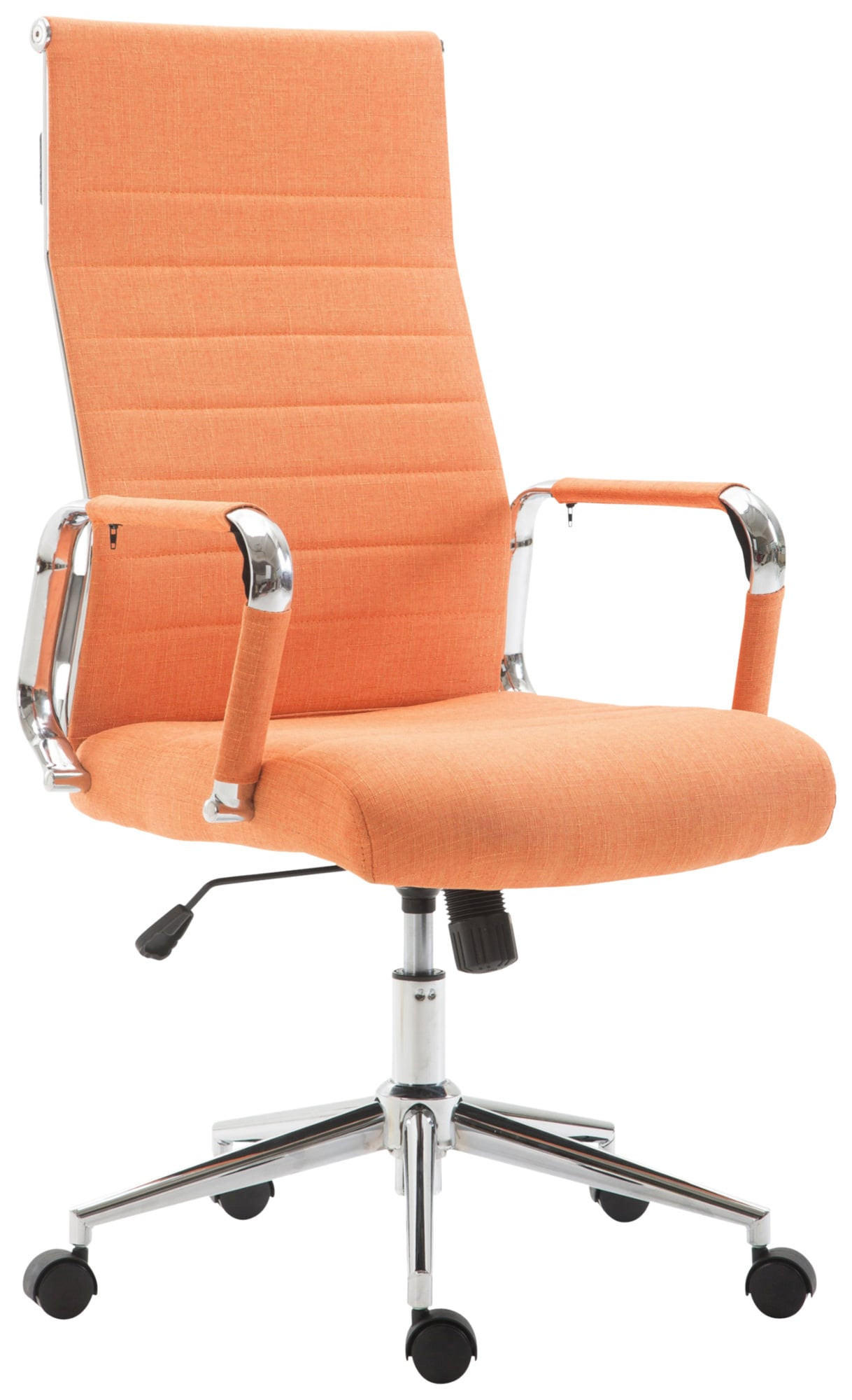 DREHSTUHL Stoff orange - Chromfarben/Orange, Textil/Metall (58/105/66cm) - CLP