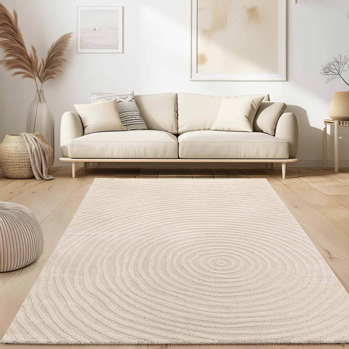 KURZFLORTEPPICH 80/250 cm Aura 703 - Creme, Textil (80/250cm) - Paco Home