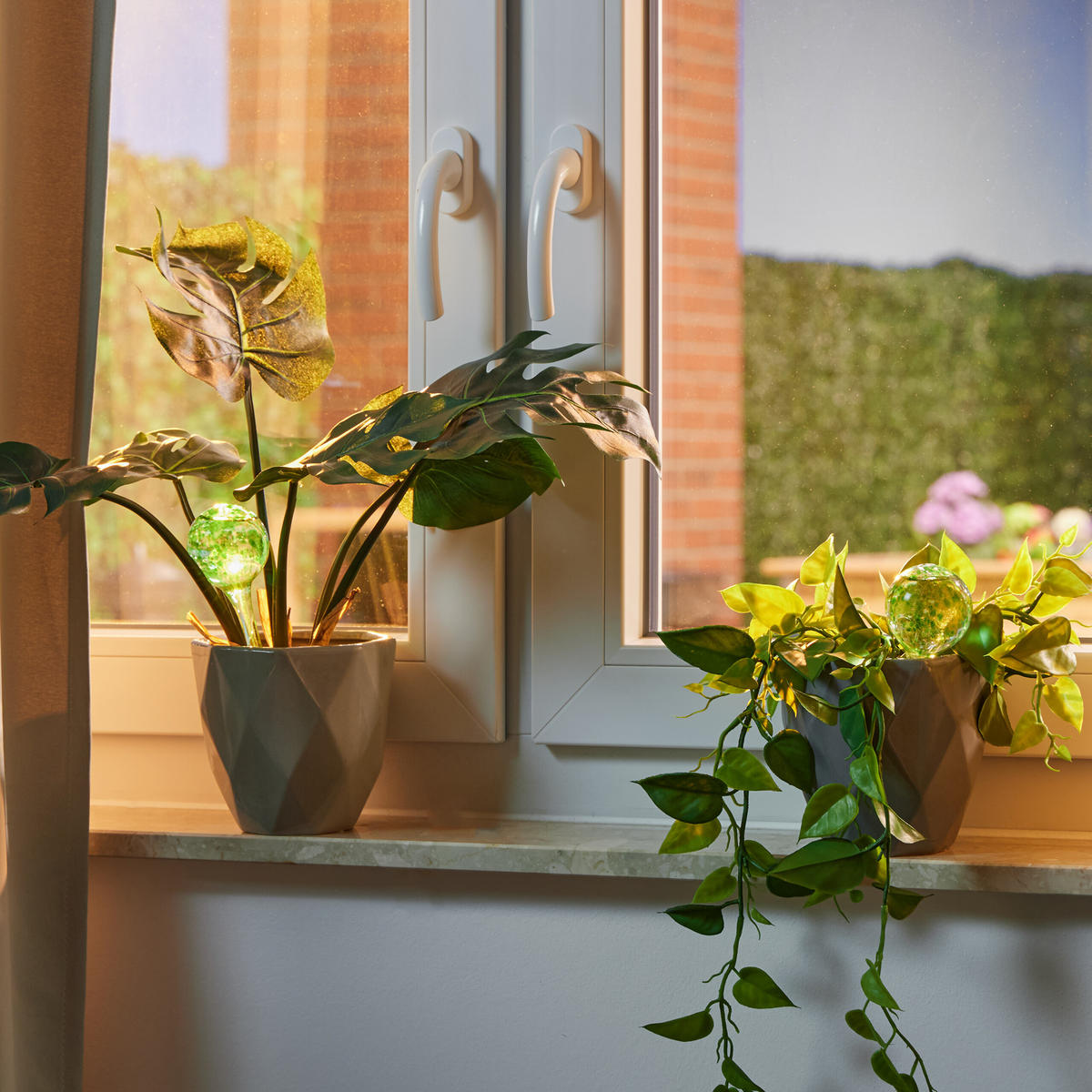 4XBEWÄSSERUNGSKUGEL - Grün, Glas (6/15/6cm) - Relaxdays