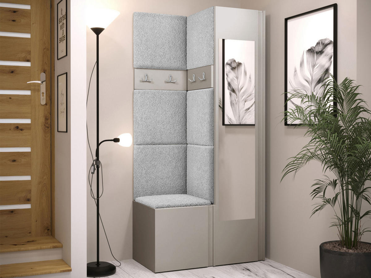 GARDEROBEN-SET Orion XXV - Kaschmir/Hellgrau, Holzwerkstoff/Kunststoff (82/186/46cm) - MIRJAN24