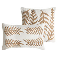 DEKOKISSEN 2er-Set Weiß 45/45 cm Garcinia - Weiß, Textil (45/45cm) - Beliani
