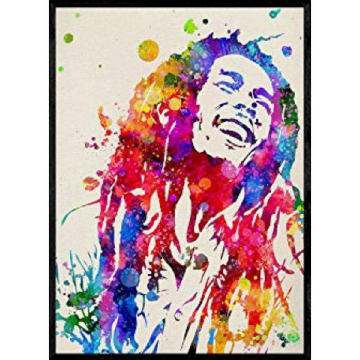 POSTER Bob Dylan Aquarell A4 Schwarzer Rahmen - Schwarz, Papier (29.7/5/21cm) - Nacnic