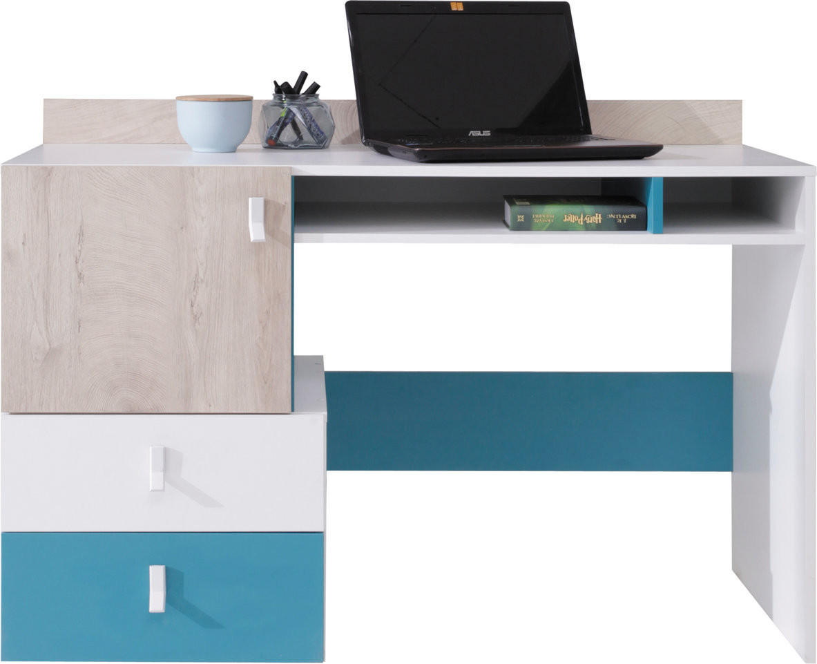 SCHREIBTISCH ISEO 125x55x86 cm Bürotisch Computertisch, Weiß - Weiß, Holzwerkstoff (55/125/86cm) - MASSENO