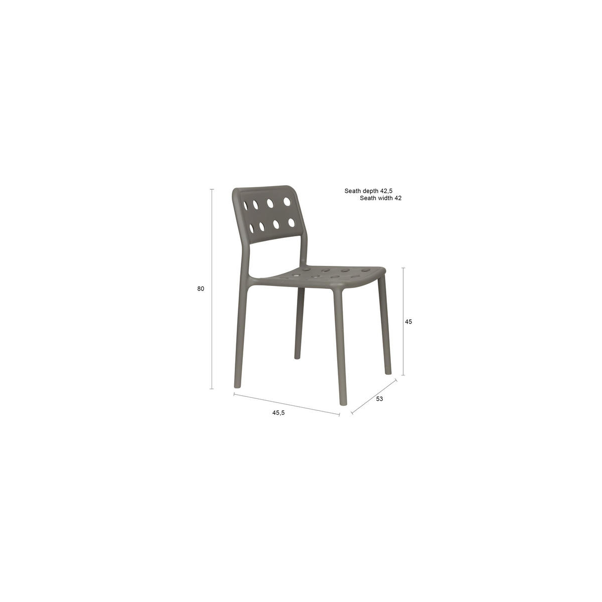 GARTENSTUHL Serra Grau - 4 er Set - Grau, Kunststoff (45.5/80/53cm) - Housecraft Living