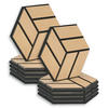 AKUSTIKPANEEL Hexagon Natur 10 Stück - Naturfarben, Holz (30/26/2cm) - Homestyle4u