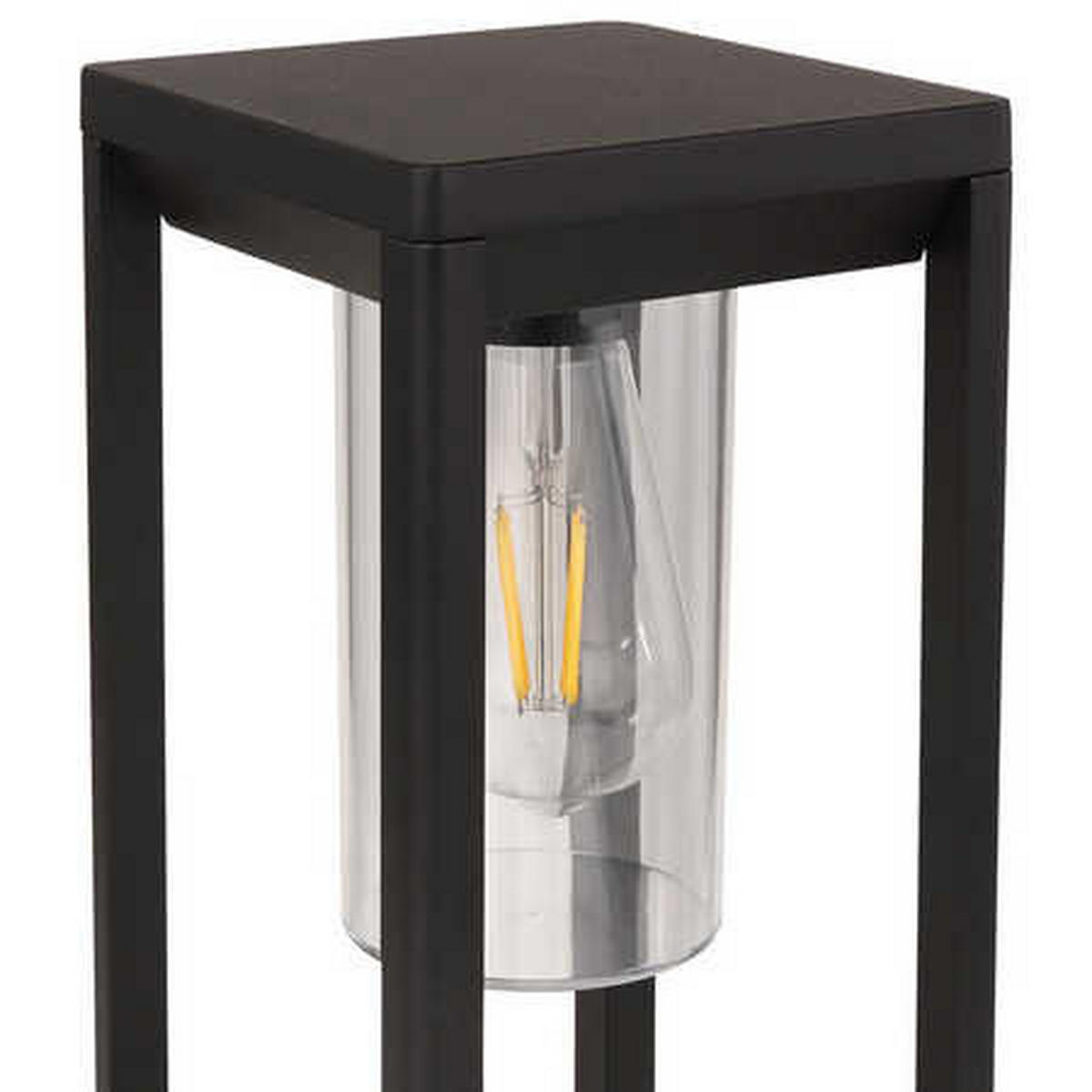 LED STEHLEUCHTE ALU Schwarz-matt Klar - Schwarz, Metall (15/15/35cm)