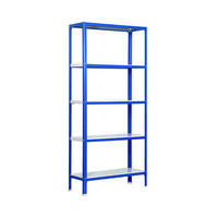 WOHNREGAL LIVING KOALA METAL mit 5 Fachböden | HxBxT 180x80x30cm | Fachlast 150kg | Blau/Weiß - Blau, Metall (80/180/30cm) - PROREGAL