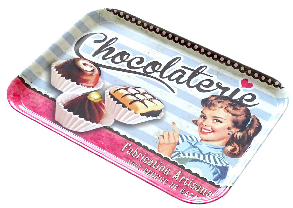 TABLETT Schokolade, rechteckige Melamin Serviertablett 38x26 cm - Dunkelbraun, Kunststoff (26/2/38cm) - Lashuma