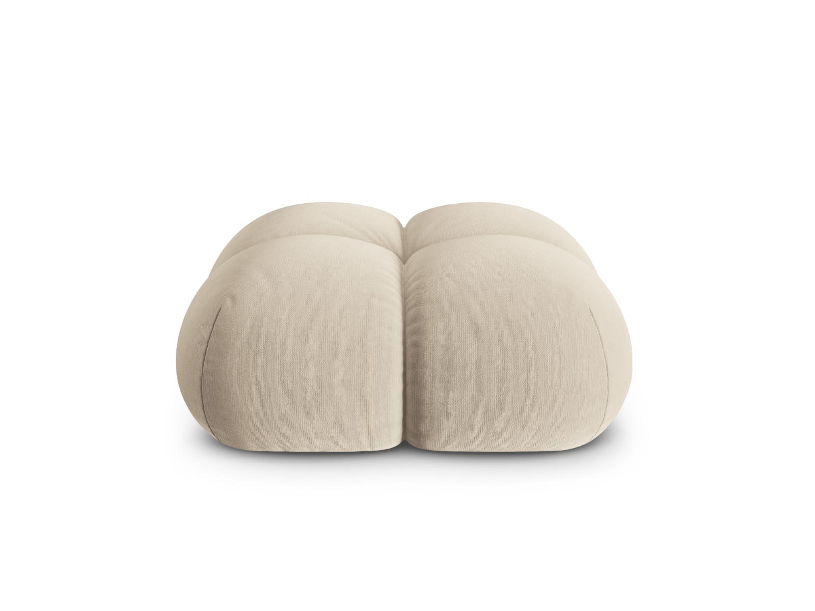 POUF Loretto aus Samt leichtes beige - Creme, Textil (90/40/90cm) - Cosmopolitan Design