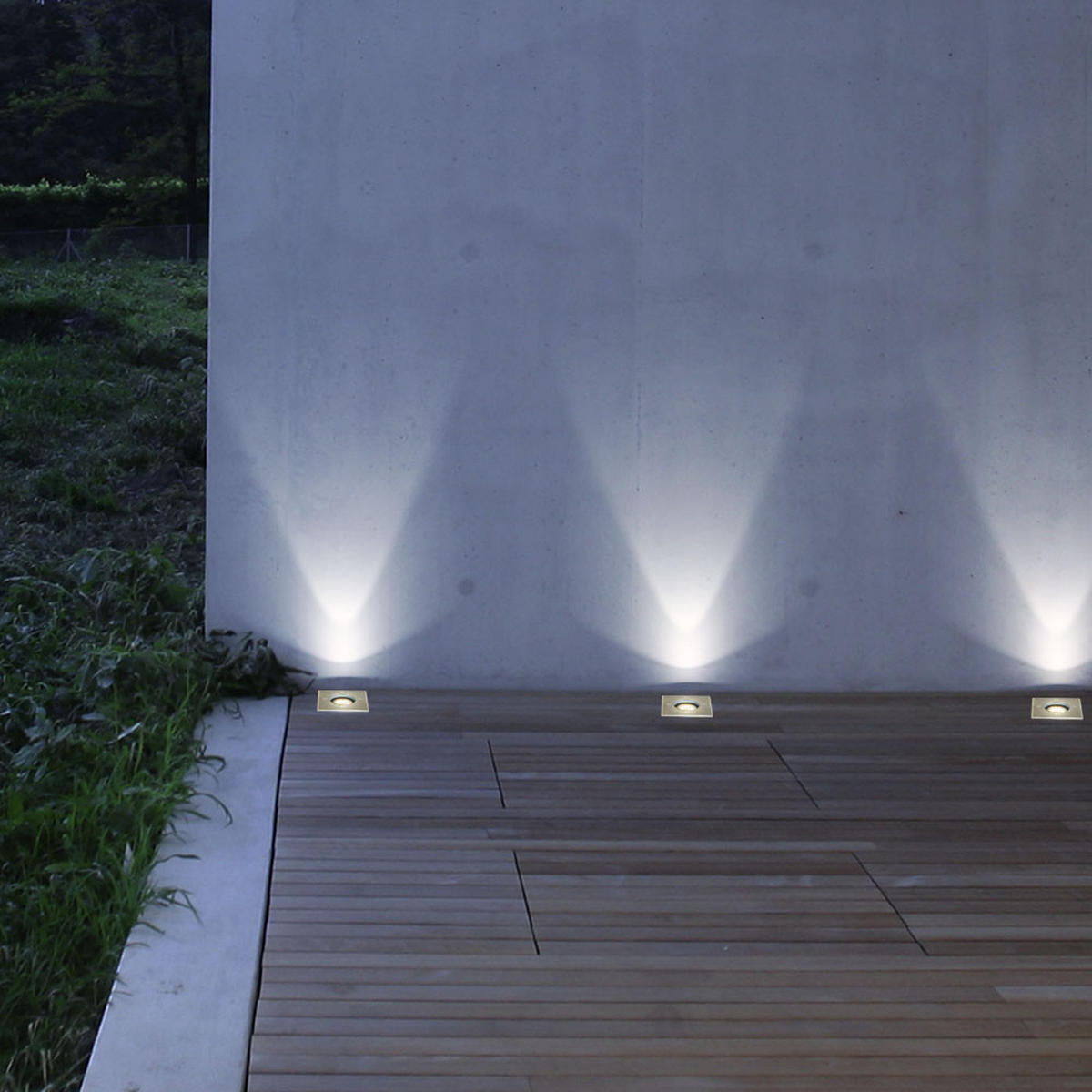 LED AUSSENLEUCHTE Edelstahl Silber 3er Set - Silberfarben, Metall (11/11/12cm)