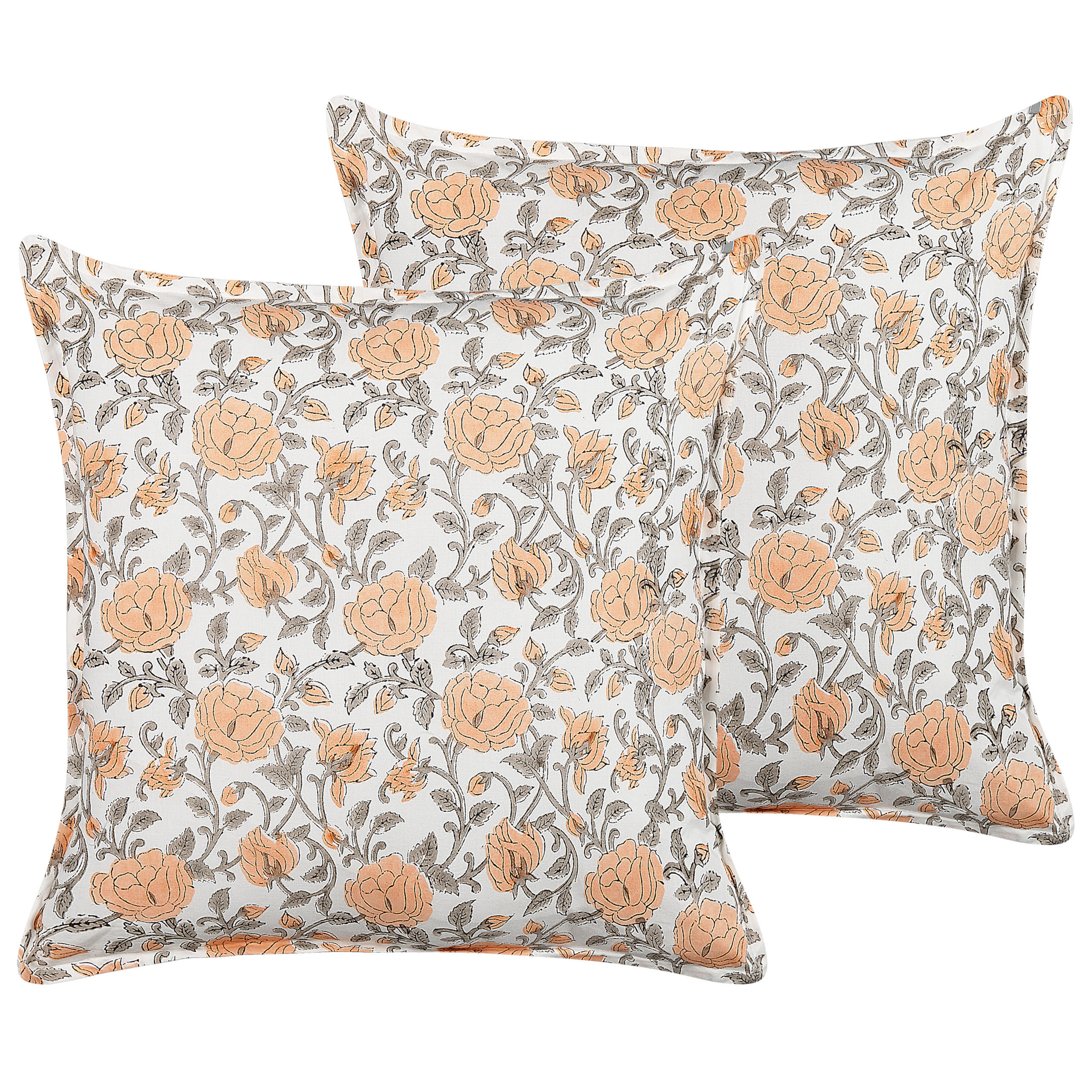 DEKOKISSEN 2er-Set Cremeweiß 45/45 cm Meadia - Ecru, Naturmaterialien/Textil (45/45cm) - Beliani