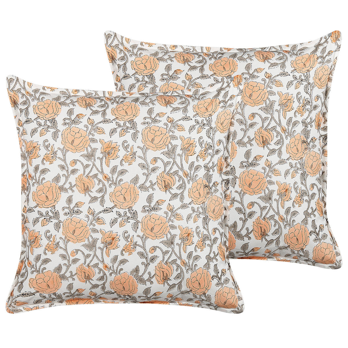 DEKOKISSEN 2er-Set Cremeweiß 45/45 cm Meadia - Ecru, Naturmaterialien/Textil (45/45cm) - Beliani