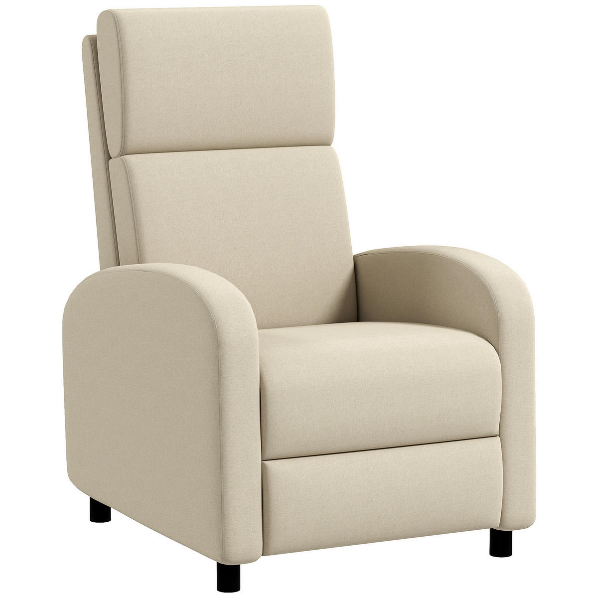 RELAXSESSEL DE-06311 neigbar bis 160°, ausklappbare Fußstütze Creme - Creme, Holzwerkstoff/Textil (64/102/86cm) - ComfortXL